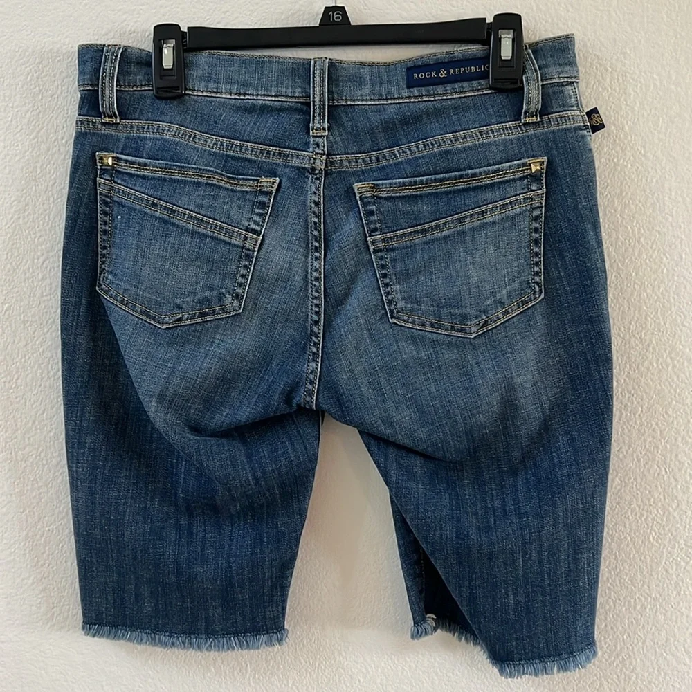 Rock & Republic Bermuda Shorts Blue Size 10 Coachella - Picture 6 of 11